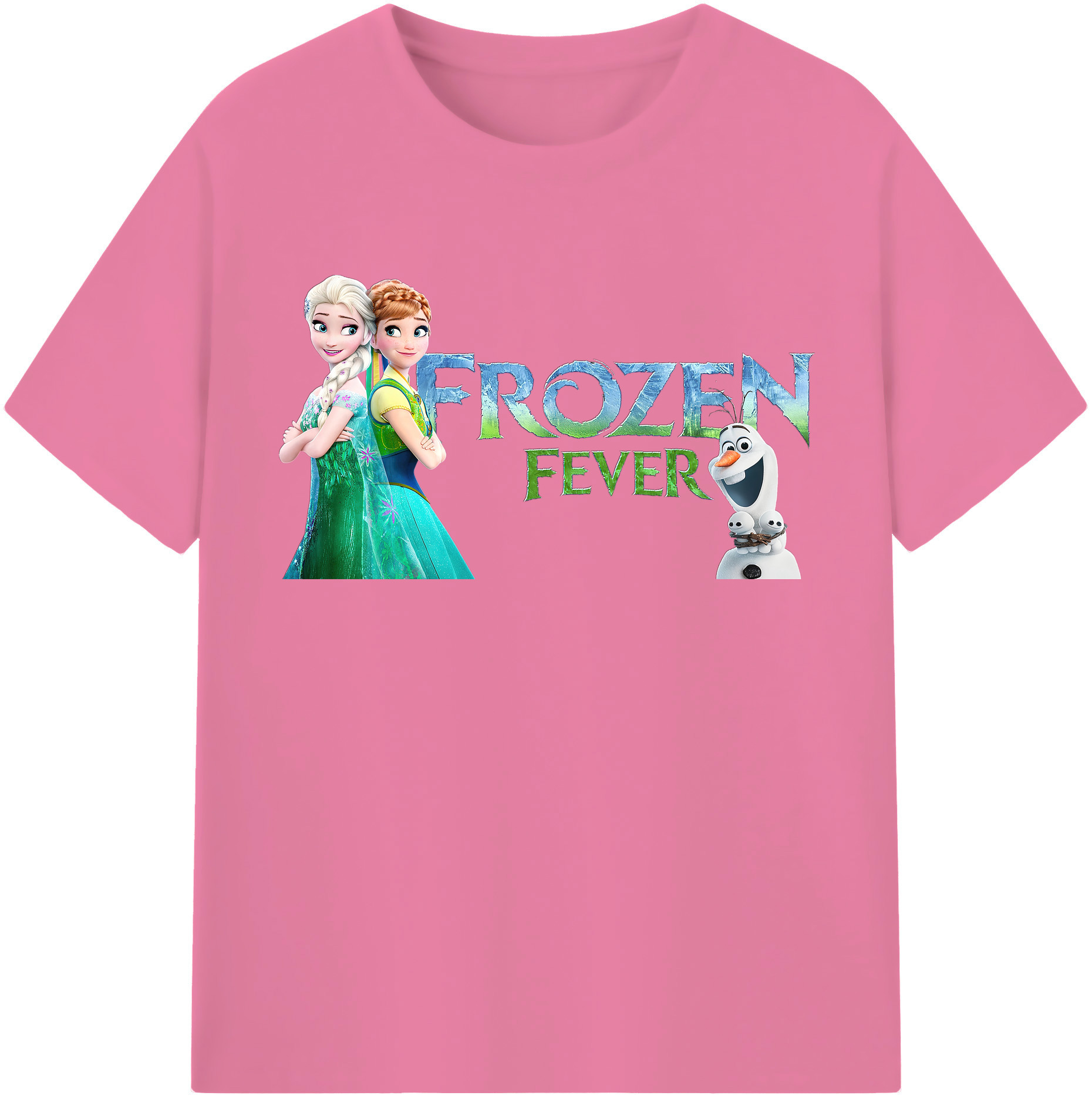 （画像用） アナと雪の女王 アンナ エルサ Frozen Anna Elsa 綿100％半袖Tシャツ（フロントプリント）